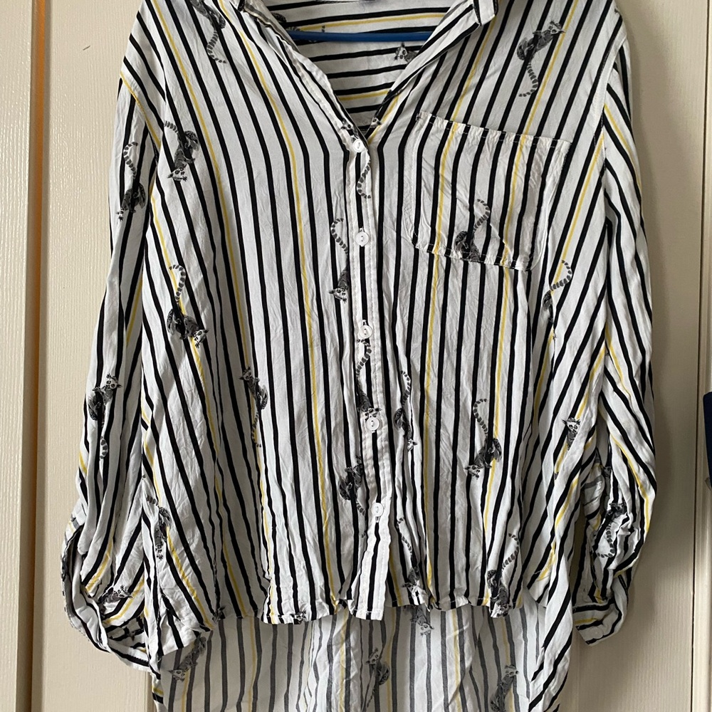 Velvet Heart Black and White Striped Shirt
